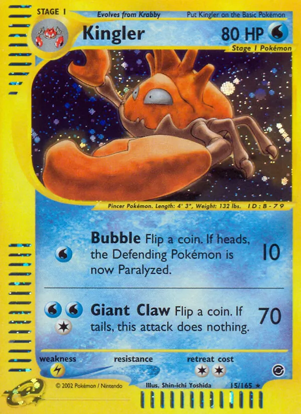 Kingler #15 – Expedition Base Set card
