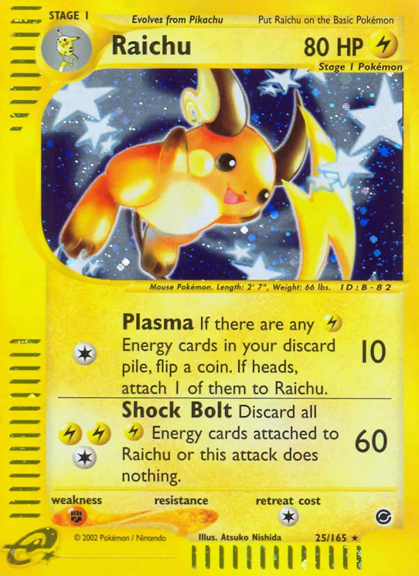 Raichu #25 – Expedition Base Set card