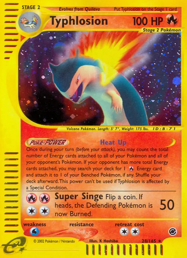 Typhlosion #28 – Expedition Base Set card
