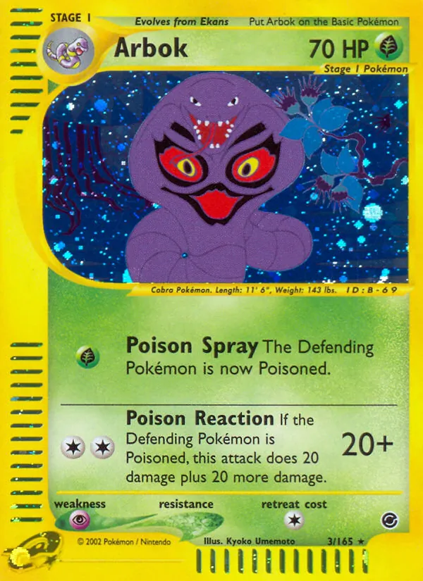 Arbok #3 – Expedition Base Set card