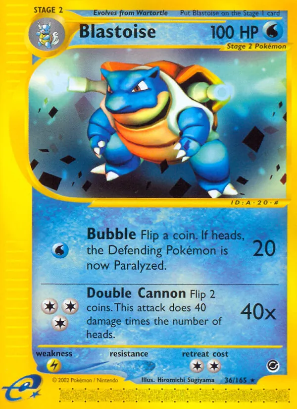 Blastoise #36 – Expedition Base Set card