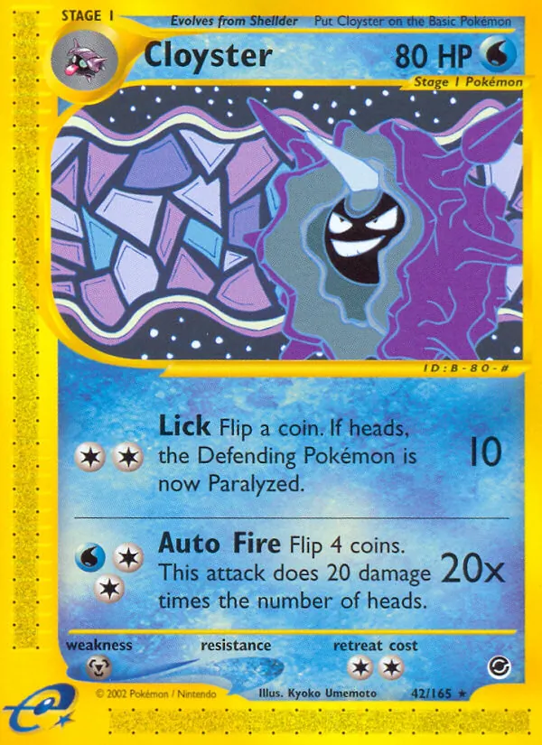 Cloyster #42 – Expedition Base Set card