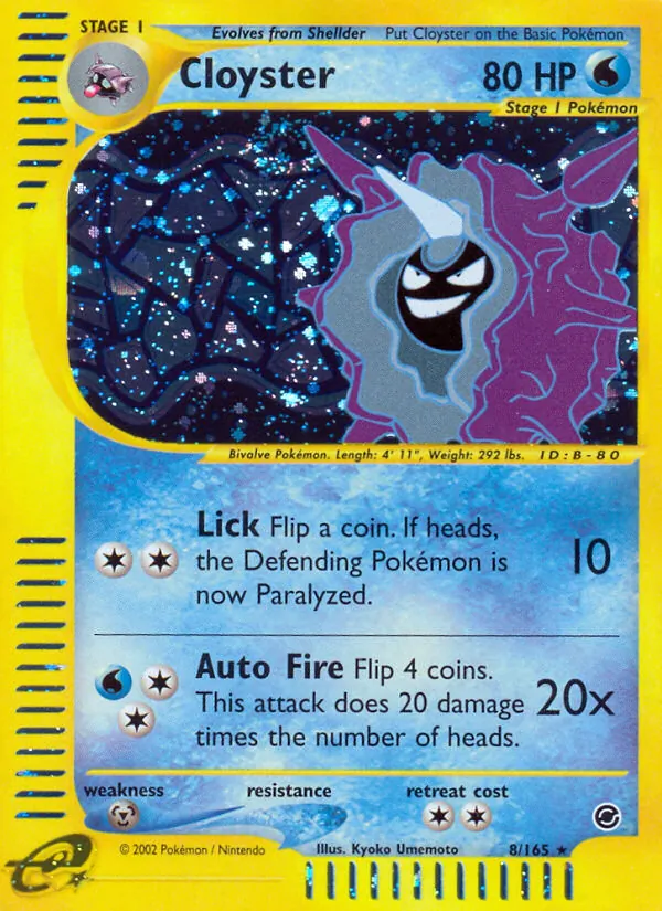 Cloyster #8 – Expedition Base Set card