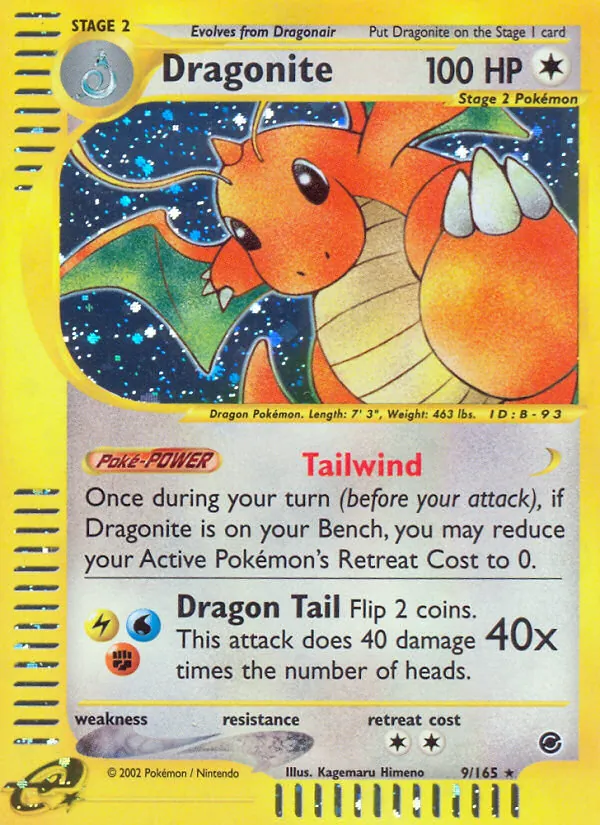 Dragonite #9 – Expedition Base Set card