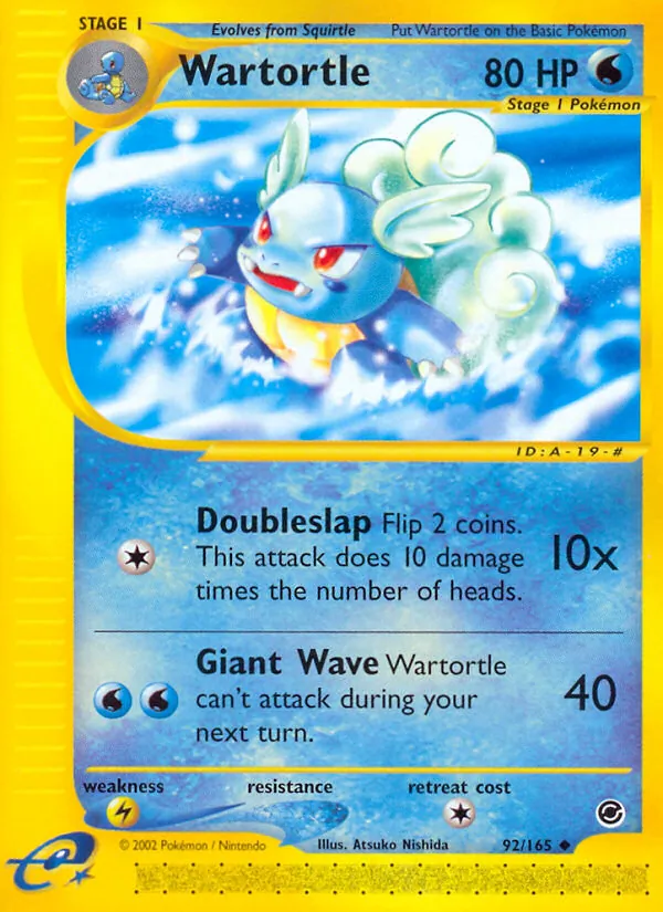 Wartortle #92 – Expedition Base Set card