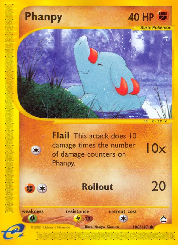 Phanpy #100 – Aquapolis card