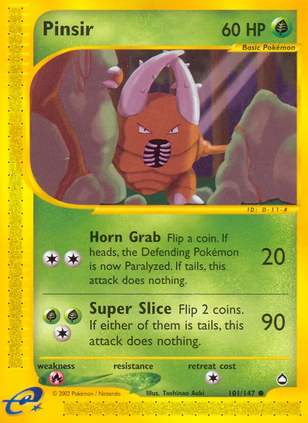 Pinsir #101 – Aquapolis card