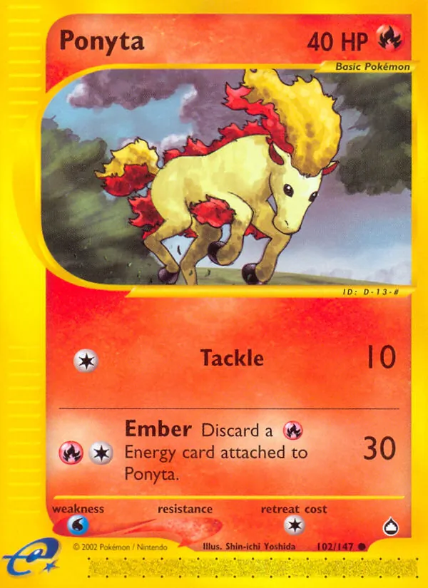 Ponyta #102 – Aquapolis card