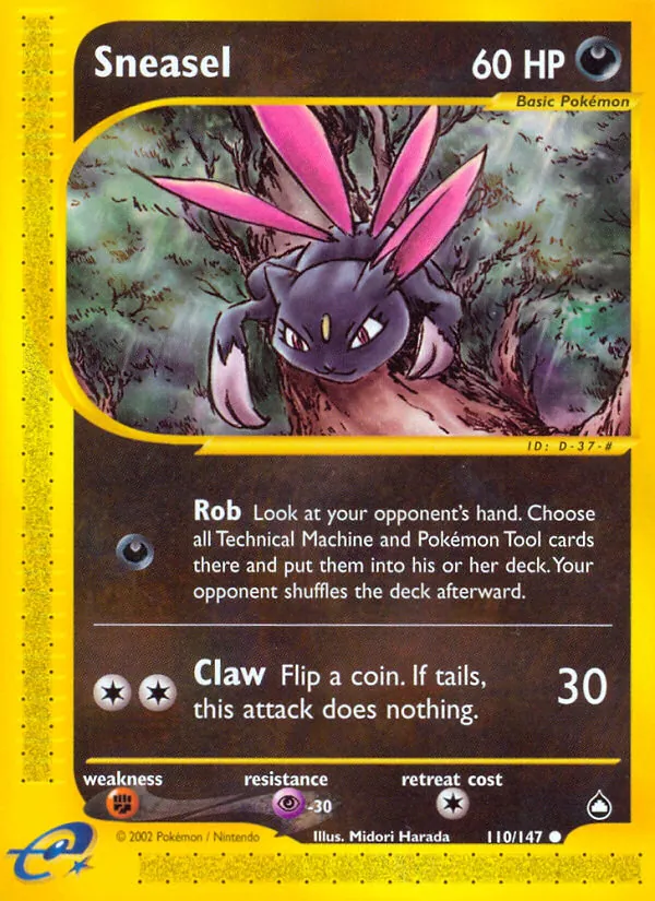 Sneasel #110 – Aquapolis card