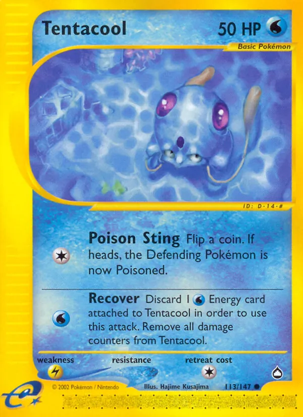 Tentacool #113 – Aquapolis card