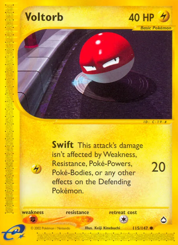 Voltorb #115 – Aquapolis card