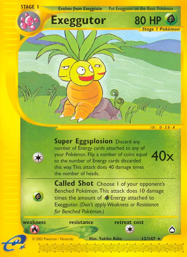 Exeggutor #12 – Aquapolis card