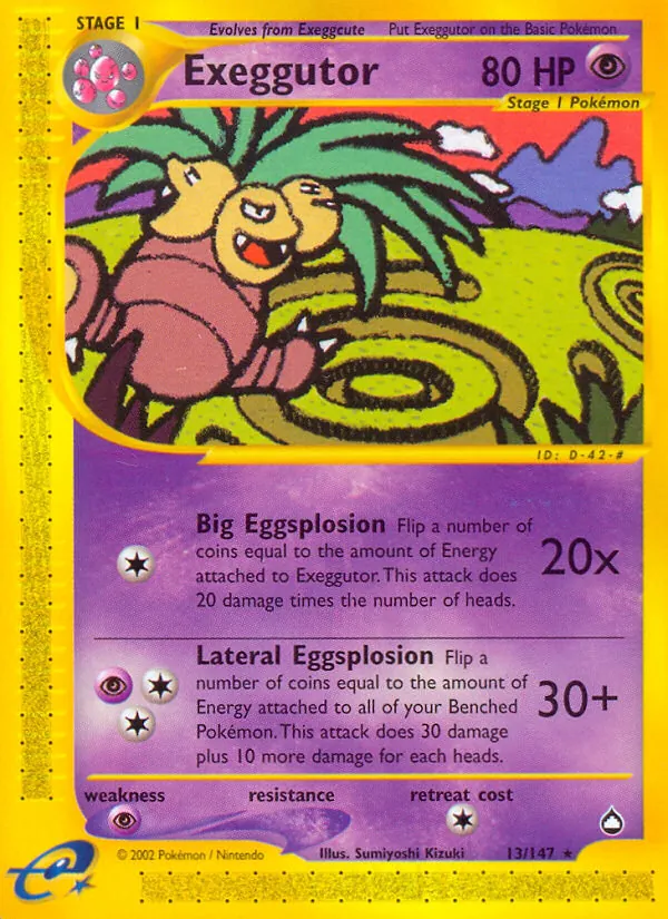 Exeggutor #13 – Aquapolis card