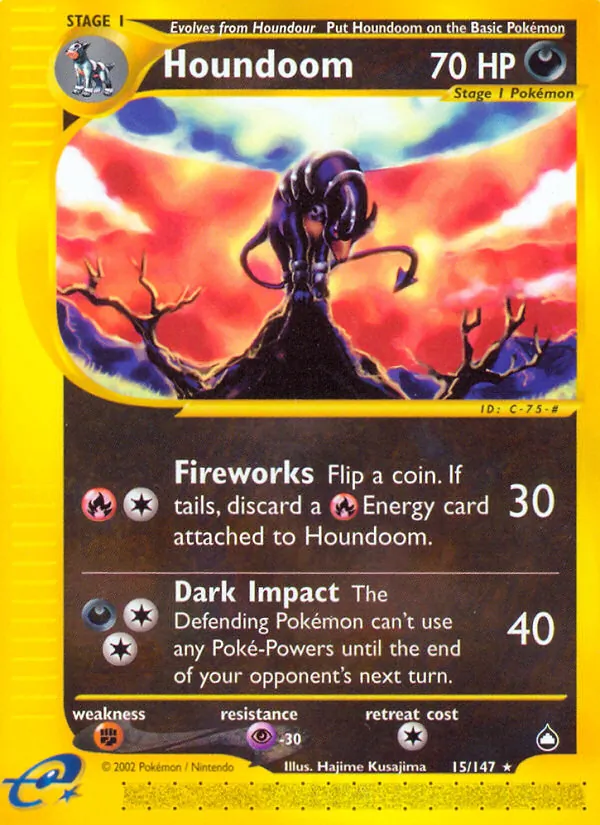 Houndoom #15 – Aquapolis card