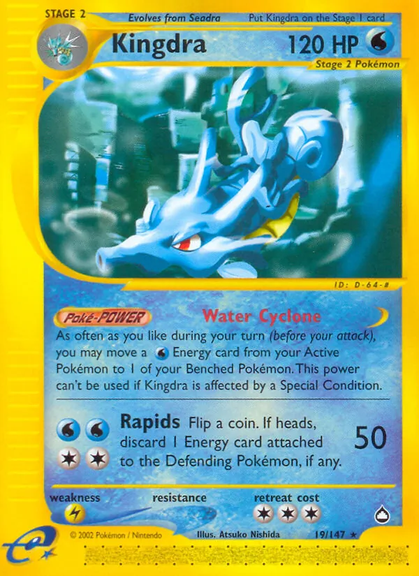 Kingdra #19 – Aquapolis card
