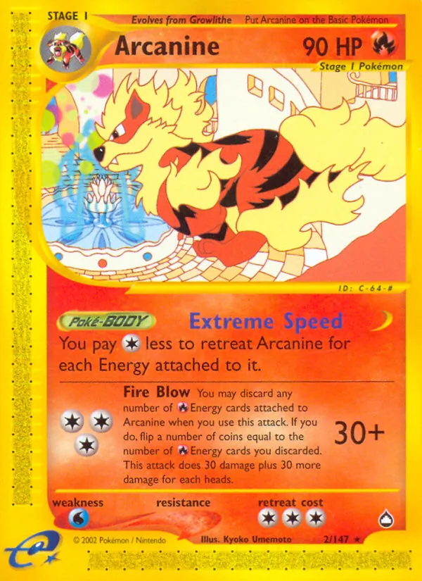 Arcanine #2 – Aquapolis card