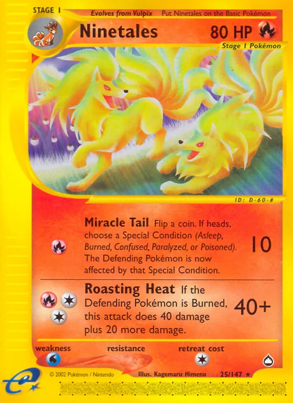 Ninetales #25 – Aquapolis card