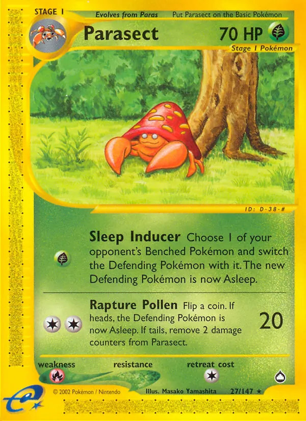 Parasect #27 – Aquapolis card