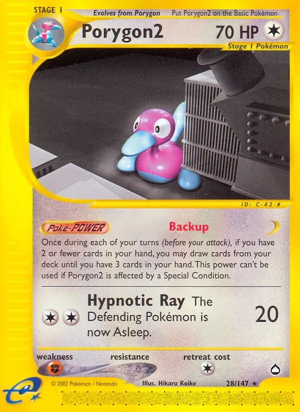 Porygon2 #28 – Aquapolis card