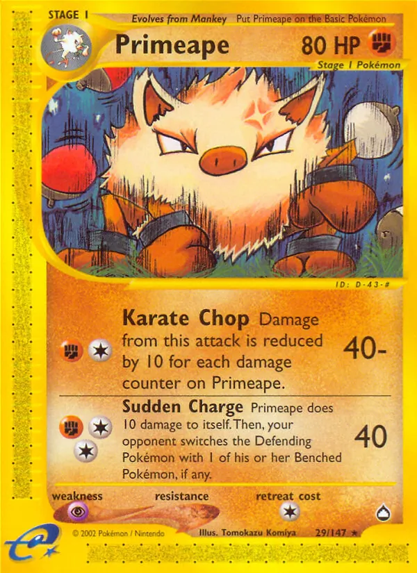 Primeape #29 – Aquapolis card