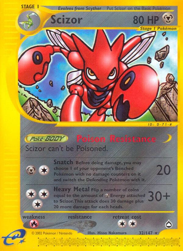 Scizor #32 – Aquapolis card