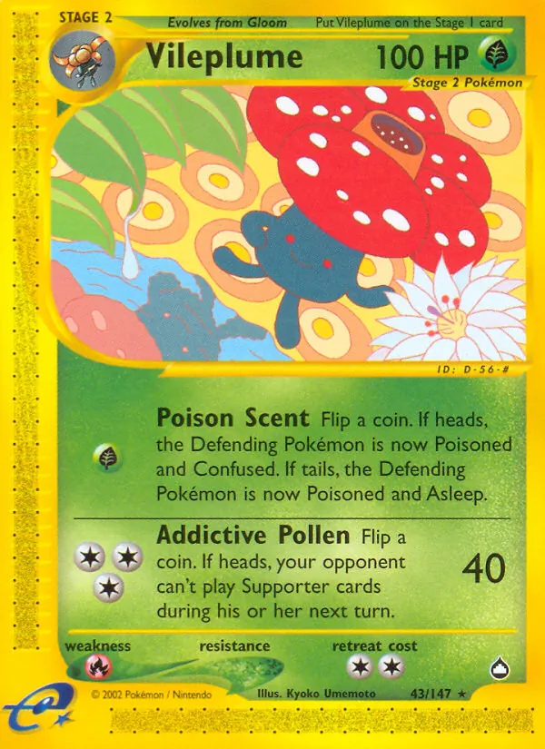 Vileplume #43 – Aquapolis card