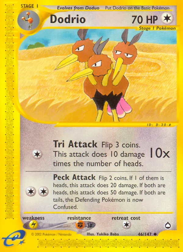 Dodrio #46 – Aquapolis card