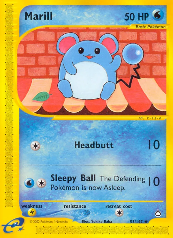 Marill #53 – Aquapolis card