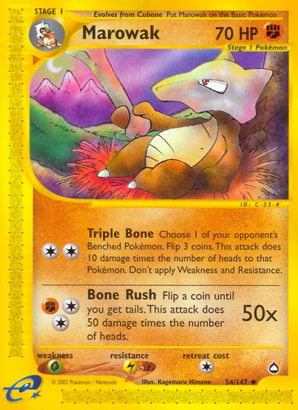 Marowak #54 – Aquapolis card