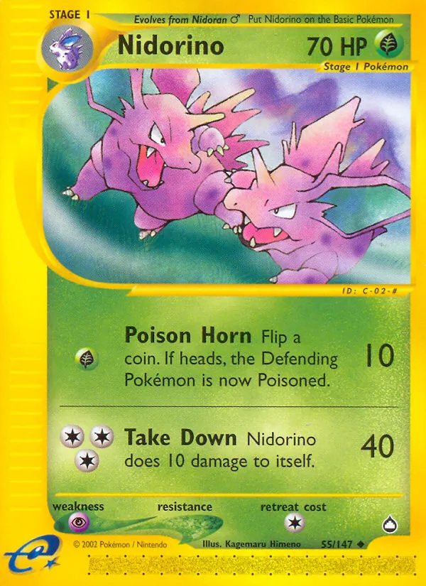 Nidorino #55 – Aquapolis card