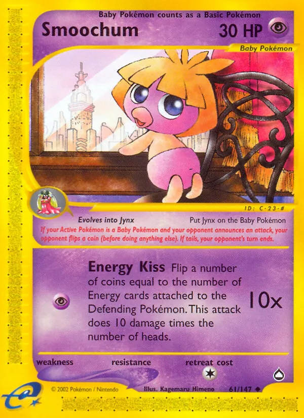 Smoochum #61 – Aquapolis card