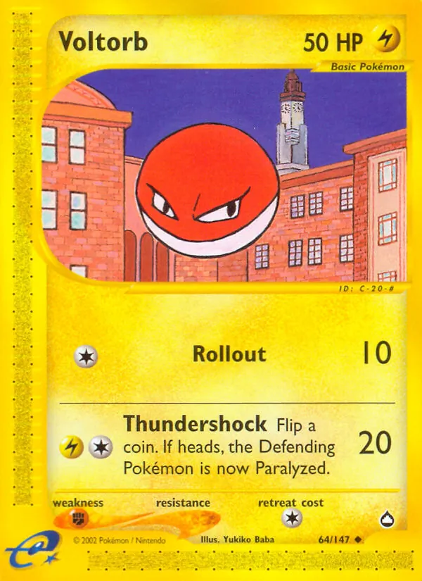 Voltorb #64 – Aquapolis card