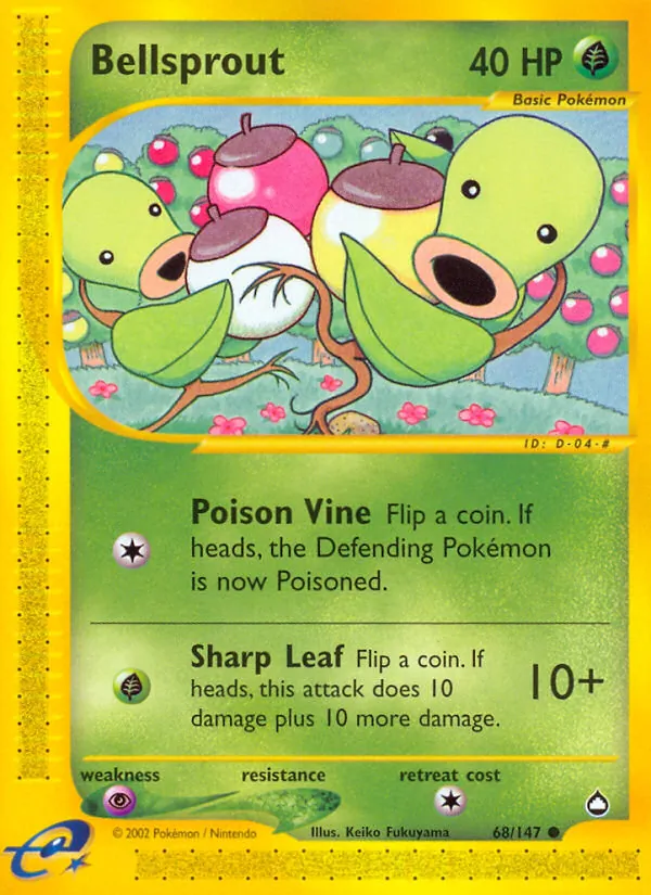 Bellsprout #68 – Aquapolis card