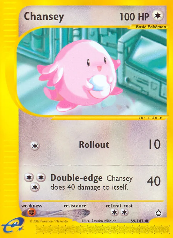 Chansey #69 – Aquapolis card