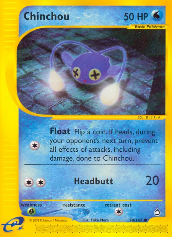 Chinchou #70 – Aquapolis card