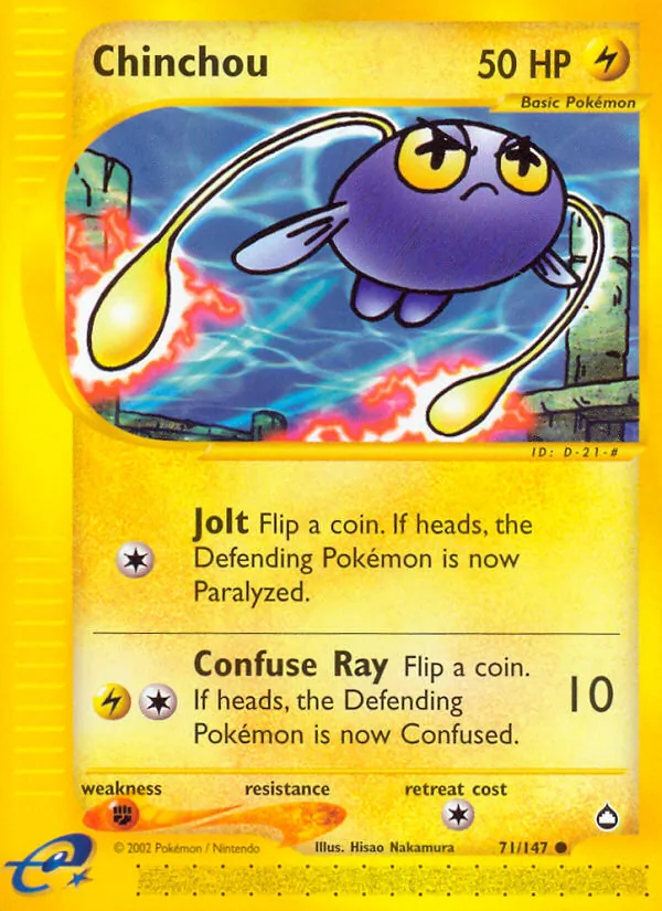 Chinchou #71 – Aquapolis card