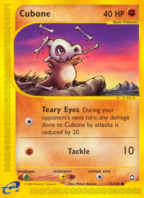 Cubone #72 – Aquapolis card