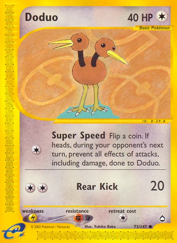 Doduo #73 – Aquapolis card