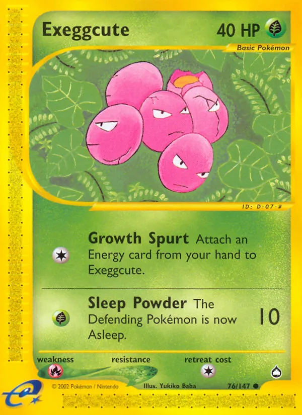 Exeggcute #76 – Aquapolis card