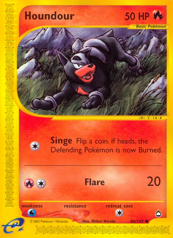 Houndour #86 – Aquapolis card