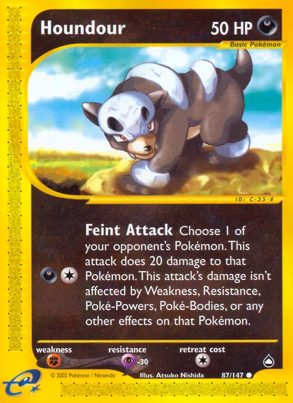 Houndour #87 – Aquapolis card
