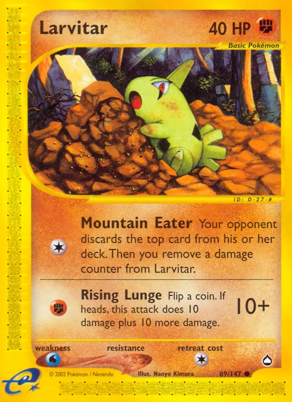 Larvitar #89 – Aquapolis card