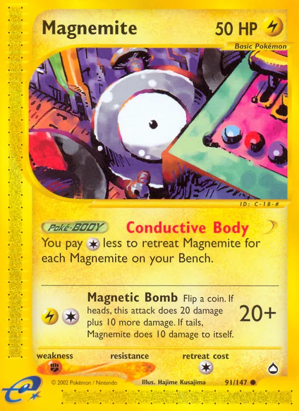Magnemite #91 – Aquapolis card