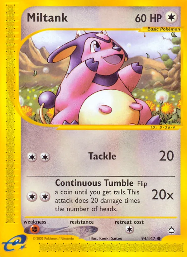 Miltank #94 – Aquapolis card