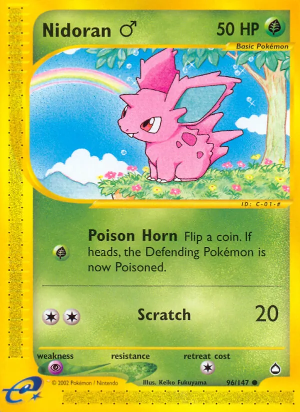 Nidoran ♂ #96 – Aquapolis card