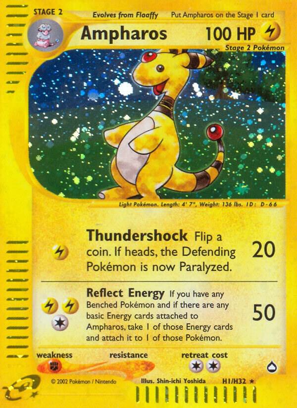 Ampharos #H01 – Aquapolis card