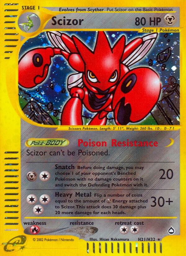 Scizor #H21 – Aquapolis card