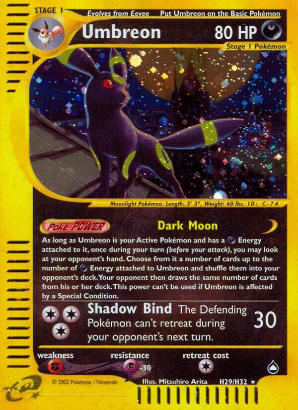 Umbreon #H29 – Aquapolis card