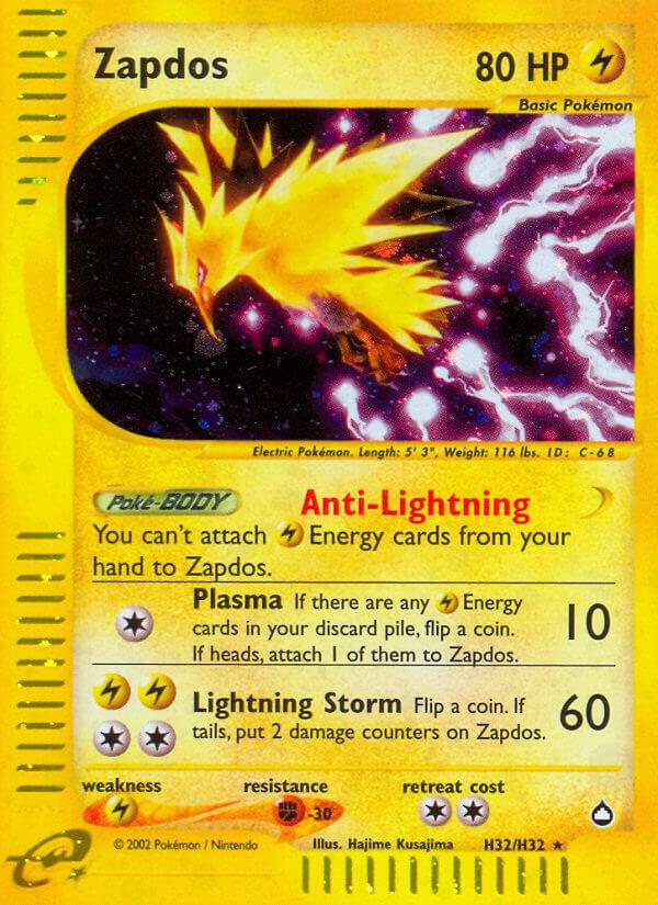 Zapdos #H32 – Aquapolis card