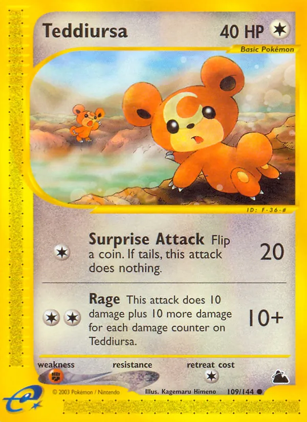 Teddiursa #109 – Skyridge card